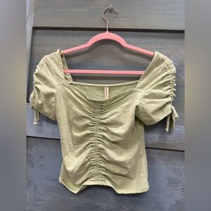 Ruched Square Neck Top